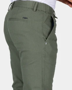 Green cotton stretch chino