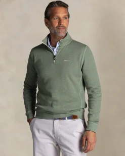 Green Half Zip Cotton Sweater