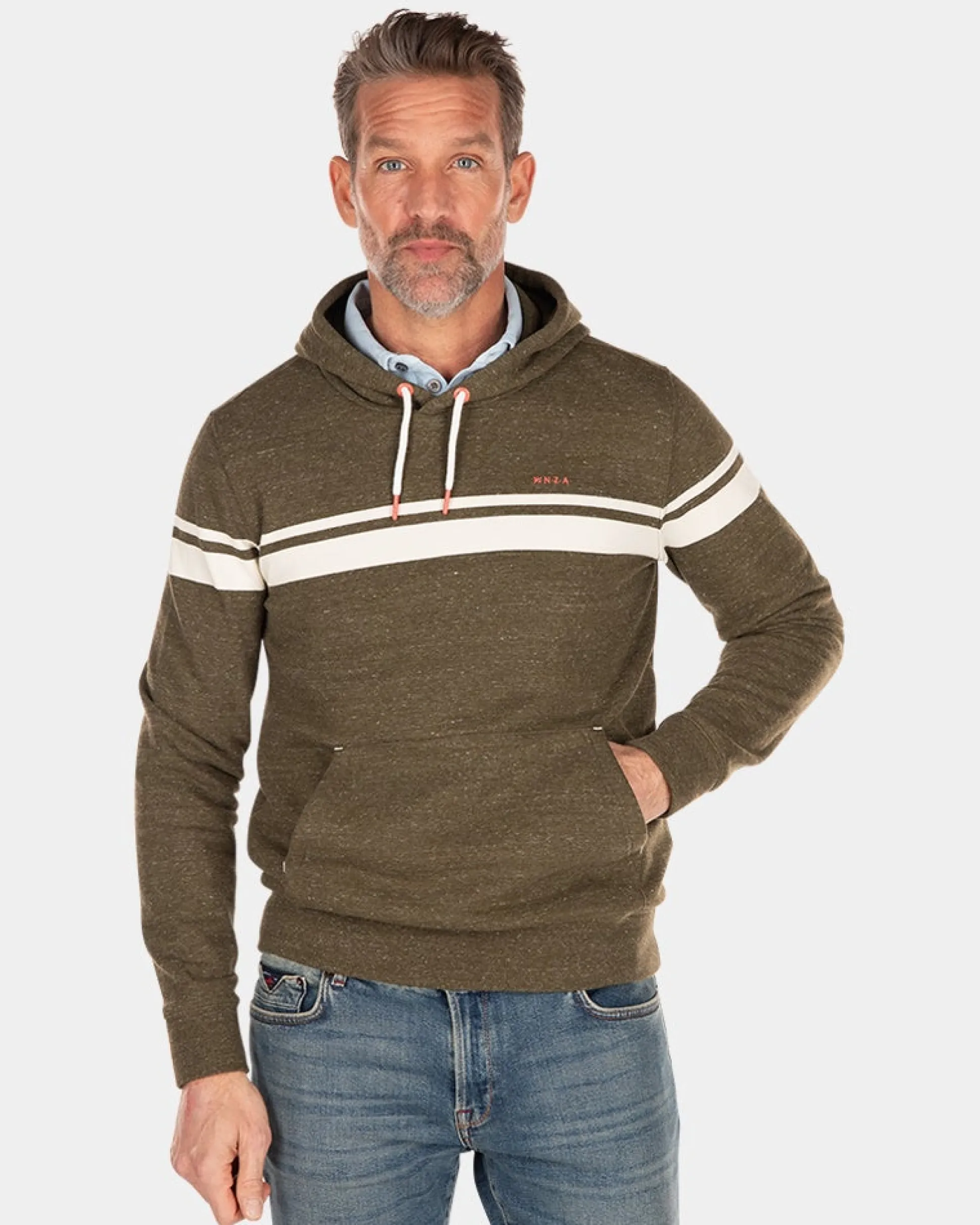 Green hoodie with white stripe - Jacket Army
