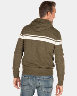 Green hoodie with white stripe - Jacket Army