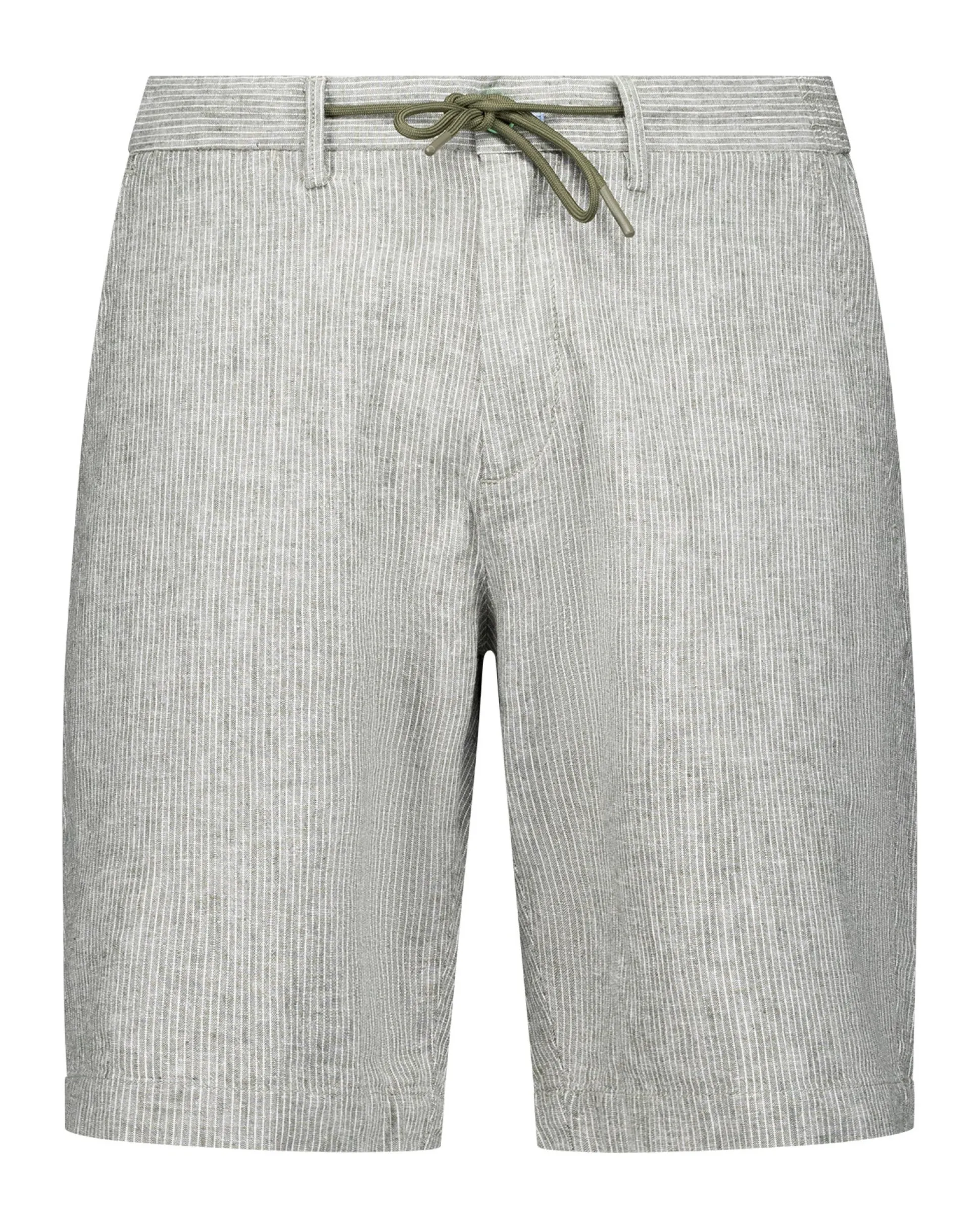 Green Linen Cargo Shorts