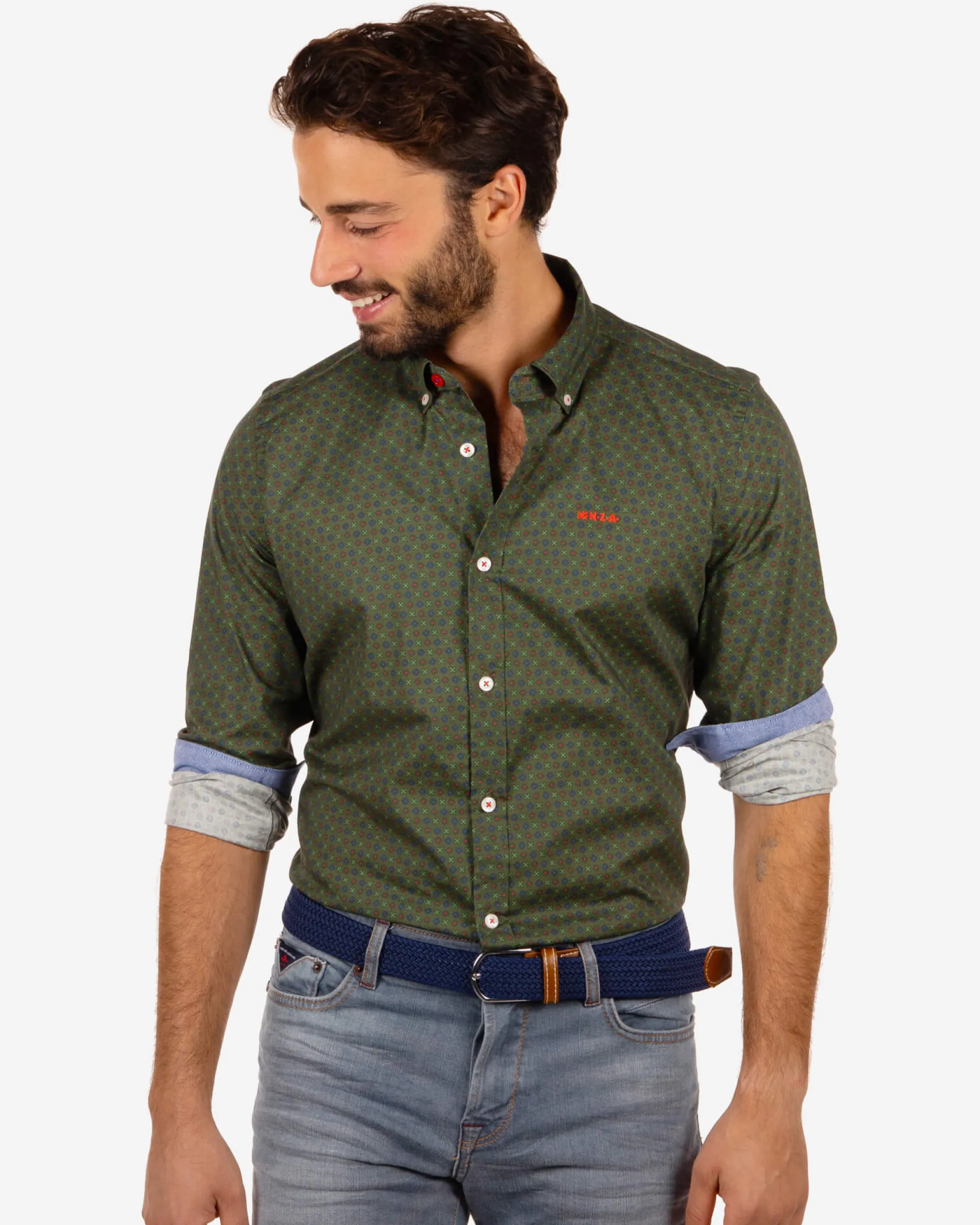 Green long sleeve shirt Roundabout - Rock Green