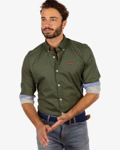 Green long sleeve shirt Roundabout - Rock Green