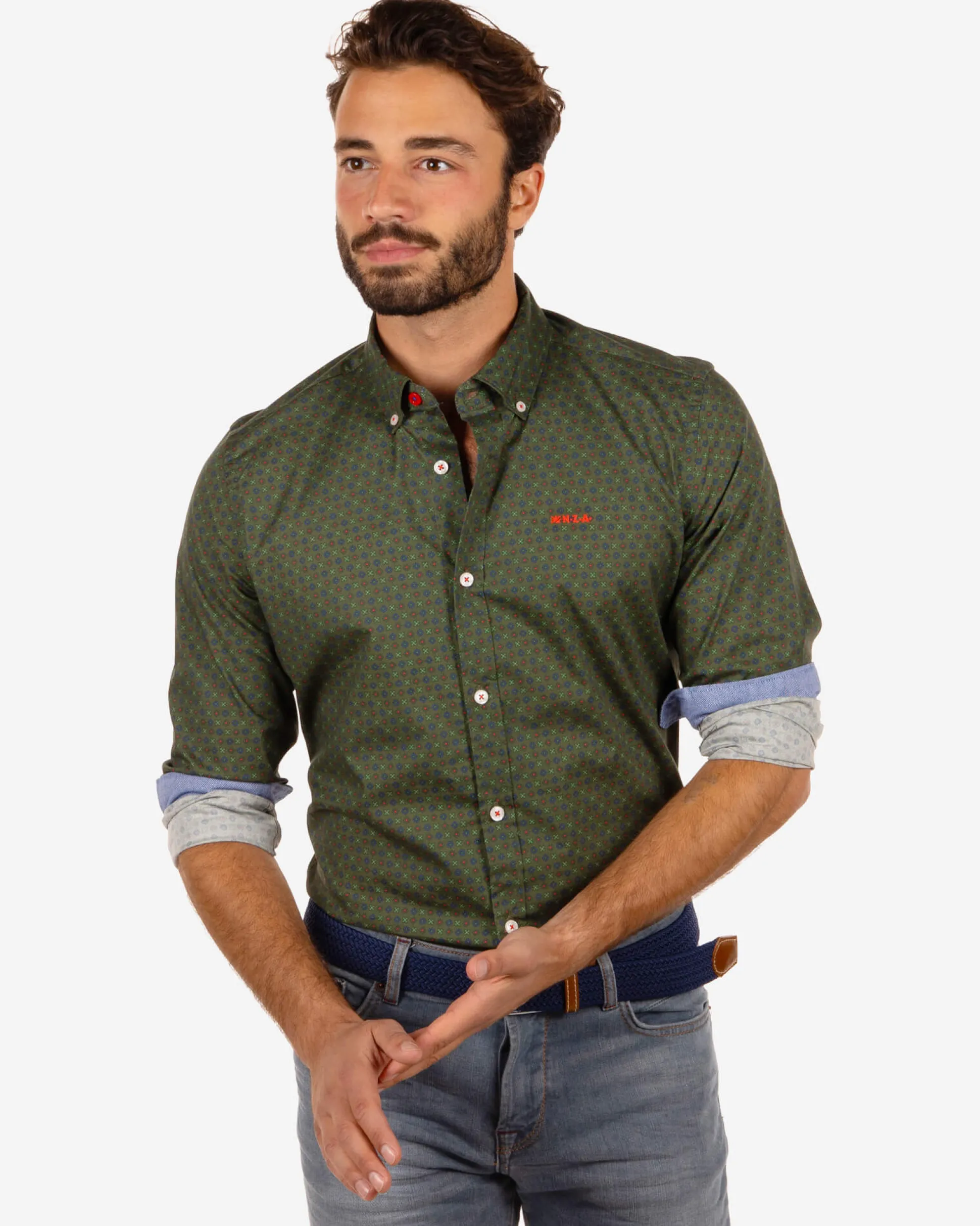Green long sleeve shirt Roundabout - Rock Green