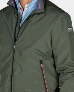 Green nylon bomber jacket