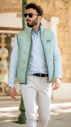 Green padded vest - Sage