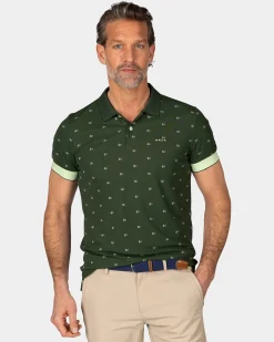 Green Polo with Small Print
