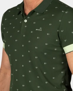 Green Polo with Small Print