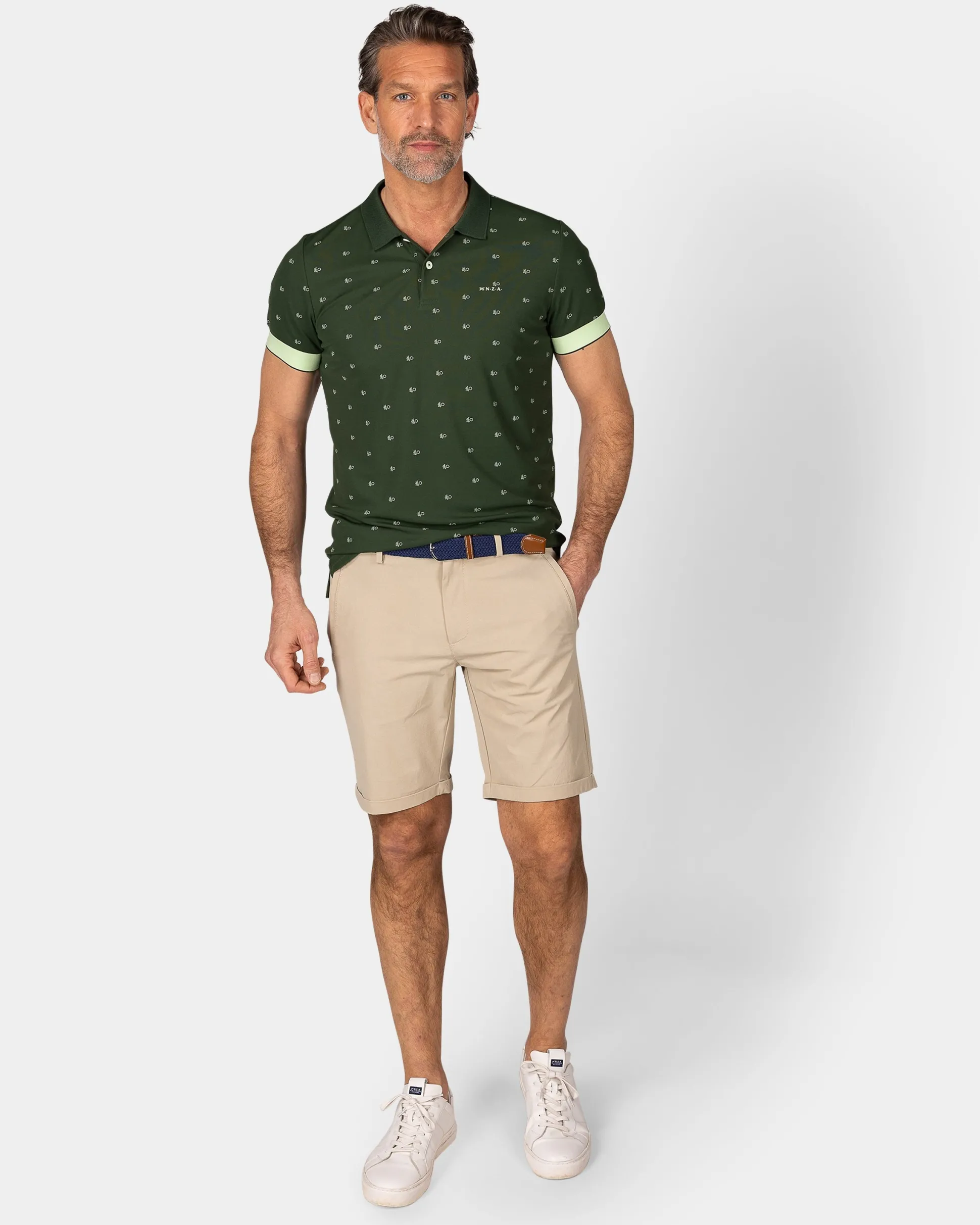 Green Polo with Small Print