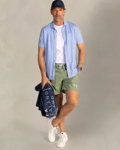 Green polyamide swim shorts