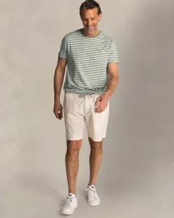 Green T-shirt with light green stripes