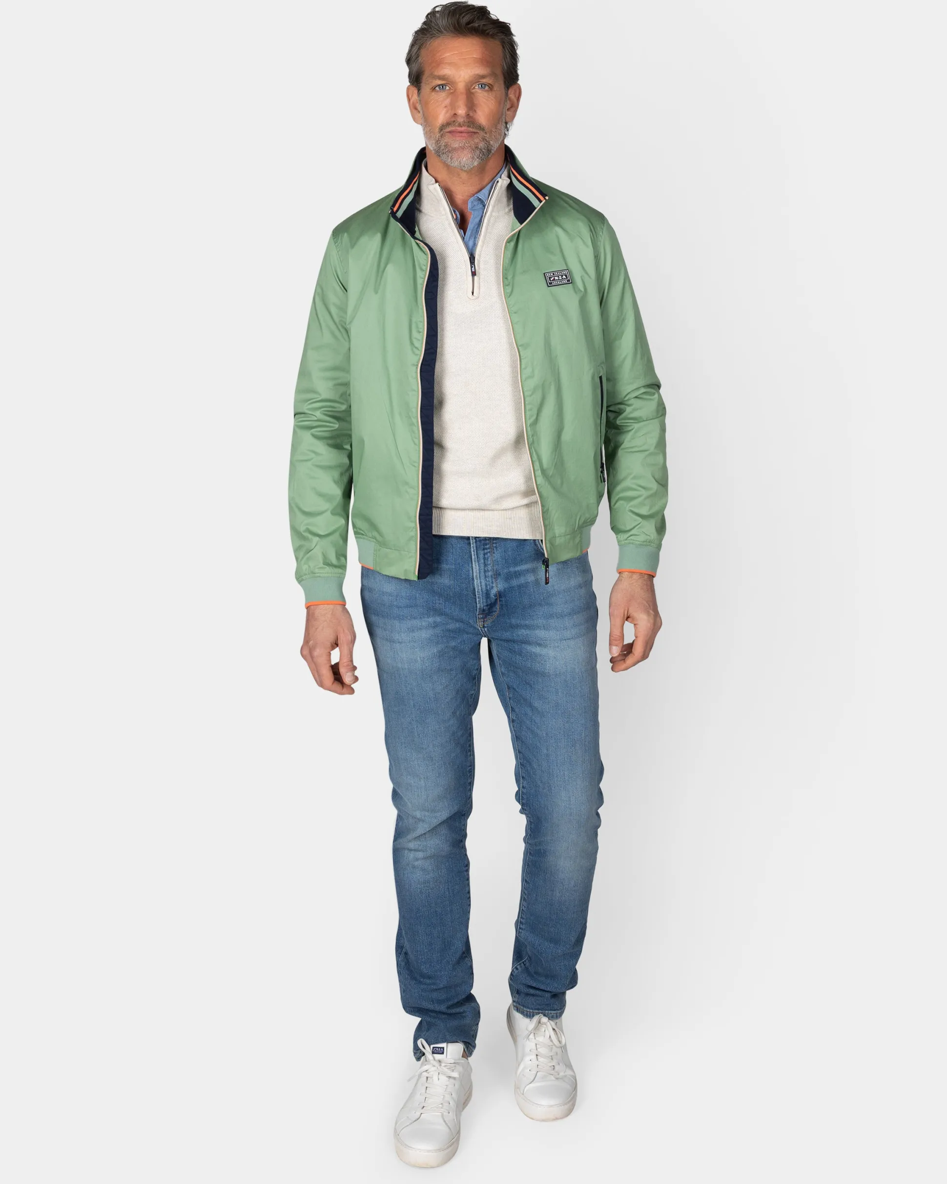 Green twill bomber