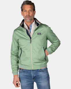 Green twill bomber