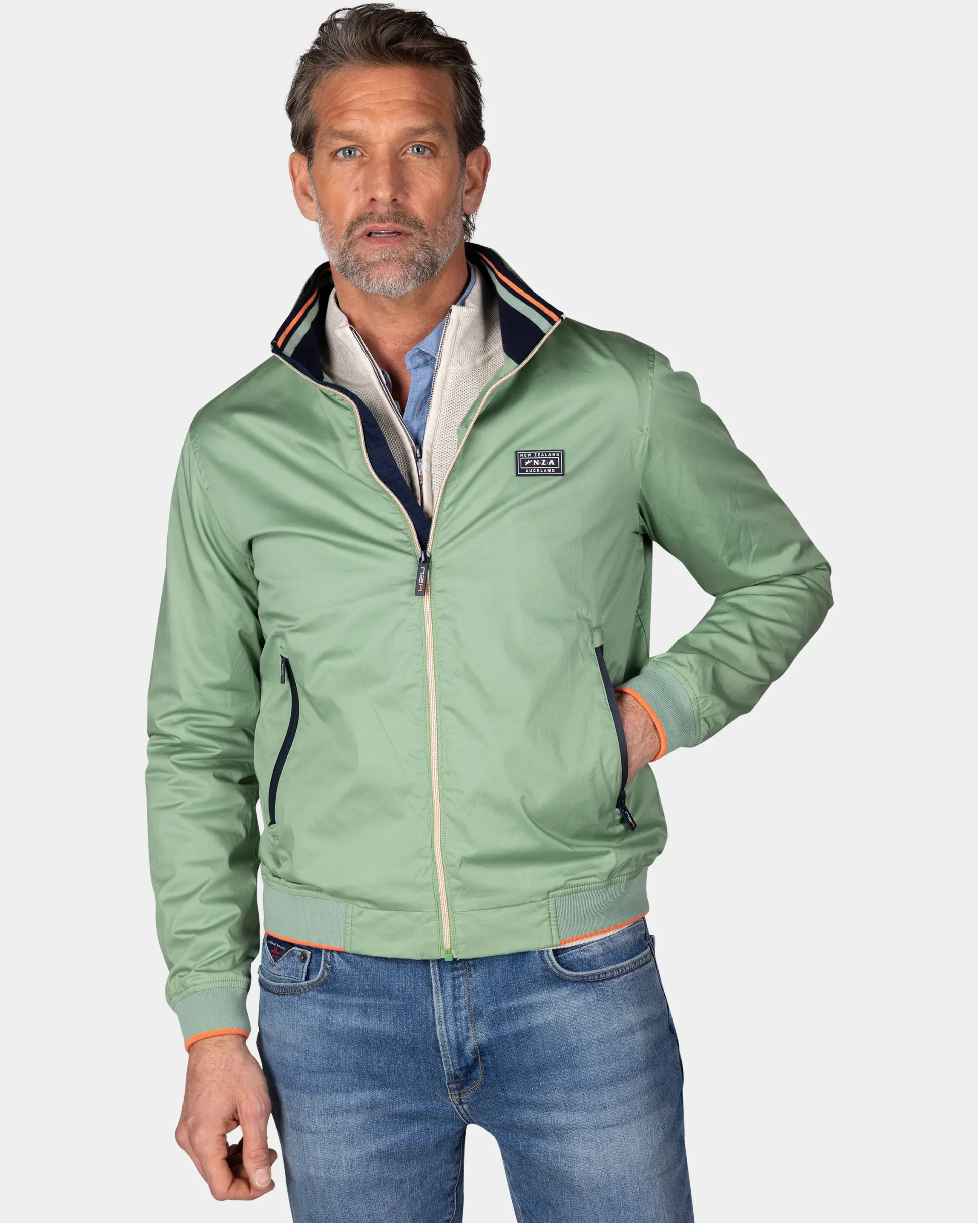 Green twill bomber