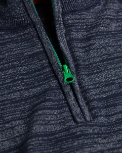 Grey cotton jumper with zipper - Reef Navy