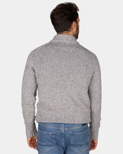 Grey wool half-zip pullover - Birch Grey Melange