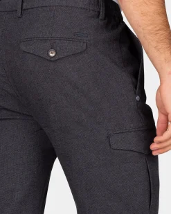 Grey wool look cargo pants - Grey Melange