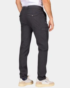 Grey wool look cargo pants - Grey Melange