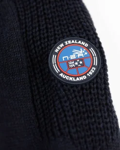 Half buttoned knitted pullover - Pitch Navy