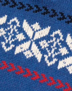 Half buttoned knitted pullover - Bright Water Blue