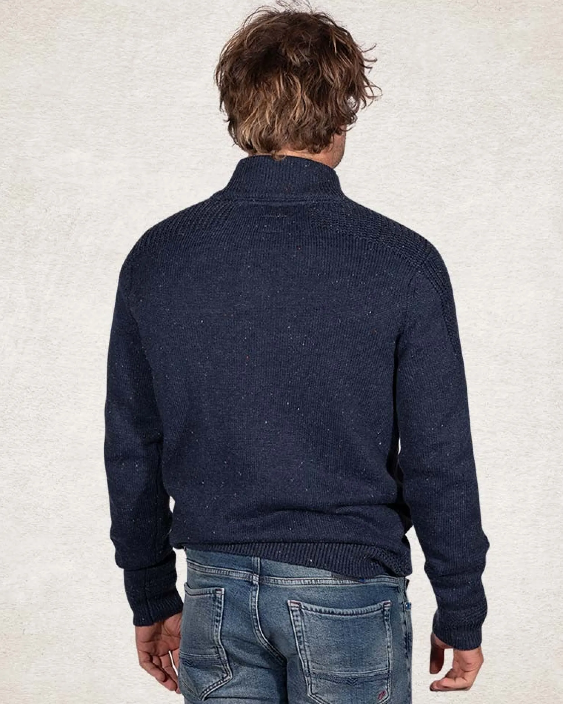 Half buttoned plain pullover - Trent Petrol