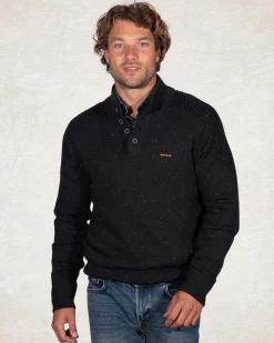 Half buttoned plain pullover - Crushing Green