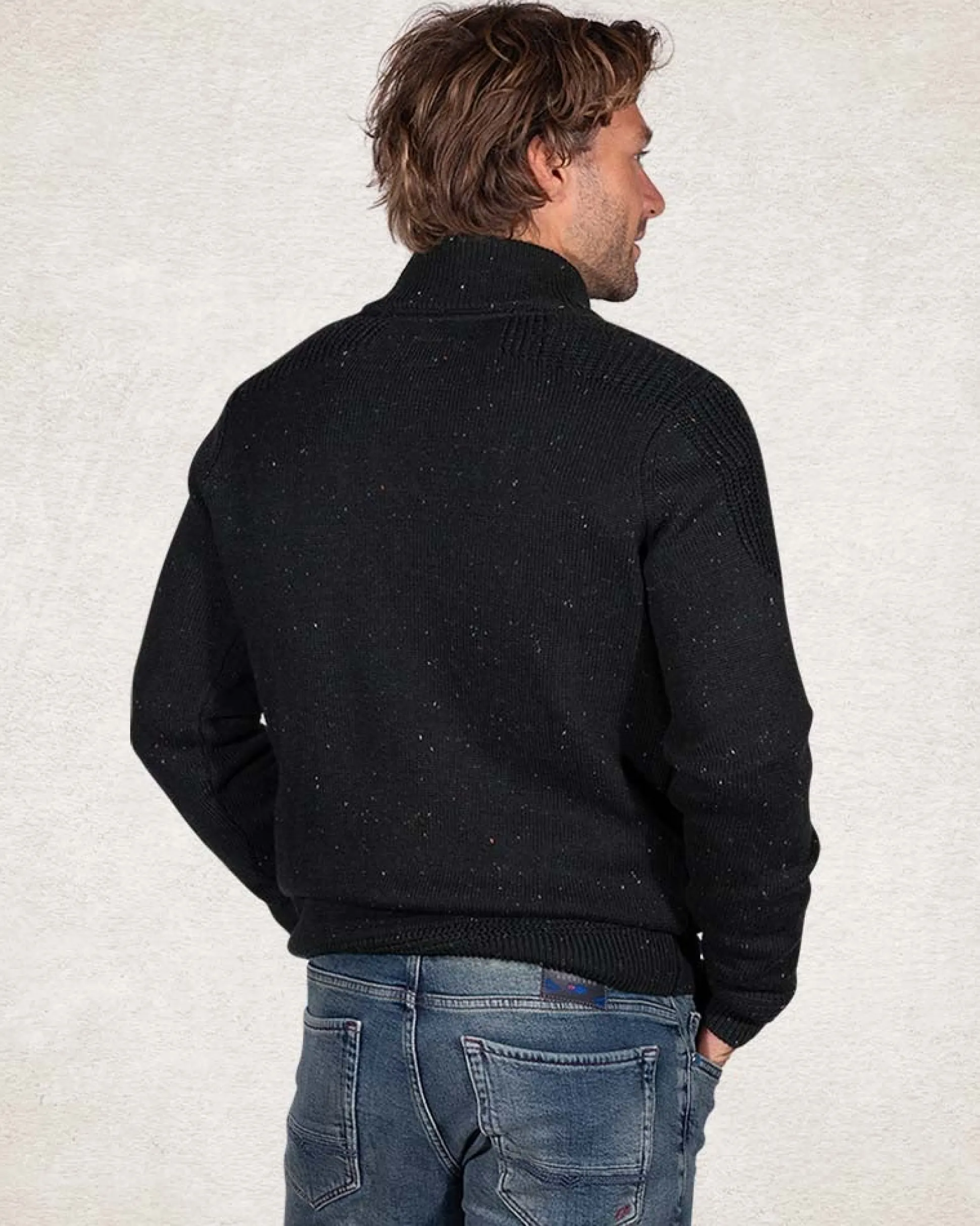 Half buttoned plain pullover - Crushing Green