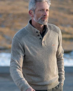 Half buttoned plain pullover - Sahara Sand