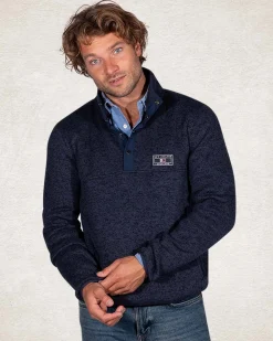 Half buttoned sweatshirt - Pitch Navy