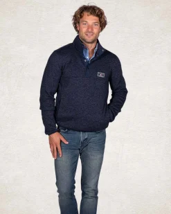 Half buttoned sweatshirt - Pitch Navy