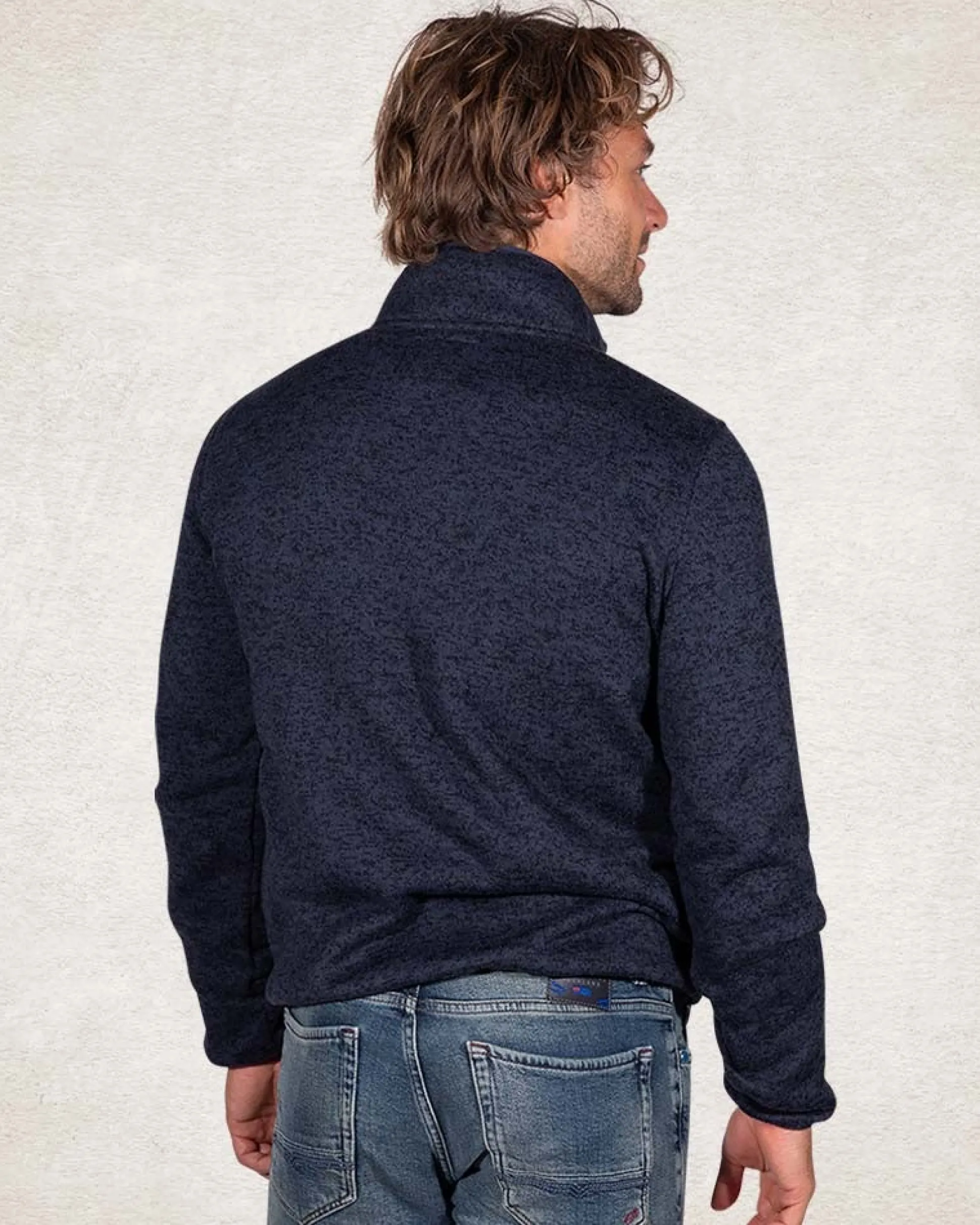 Half buttoned sweatshirt - Pitch Navy