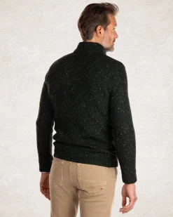 Half buttoned wool blend pullover - Crushing Green
