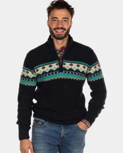 Half zip jumper Aranga - Steady Navy