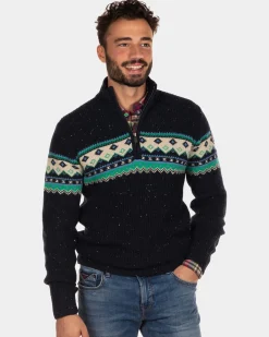 Half zip jumper Aranga - Steady Navy