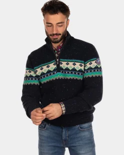 Half zip jumper Aranga - Steady Navy