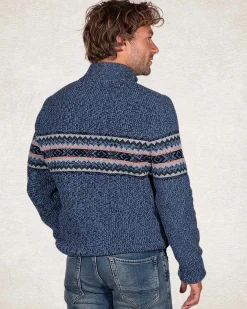 Half zip knitted pullover - Cloudy Blue