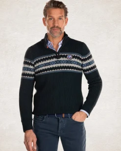 Half zip knitted pullover - Crushing Green
