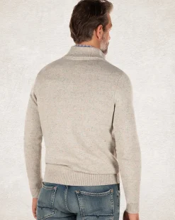 Half zip pullover with wool - Shadow White