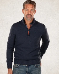 Half zip pullover wool blend - Trent Petrol