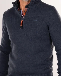Half zip pullover wool blend - Trent Petrol