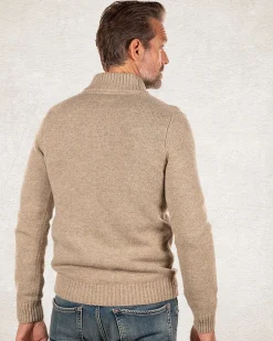 Half zip pullover wool blend - Sahara Sand