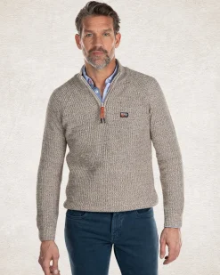 Half zip solid coloured pullover - Sahara Sand