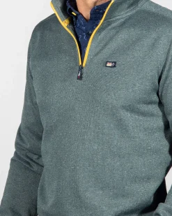 Half zip sweater Trent - Eucalyptus Green