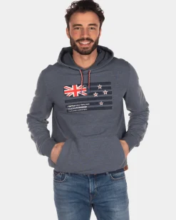 Hoodie with flag - Green Grey