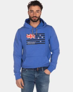 Hoodie with flag - Intense Cobalt
