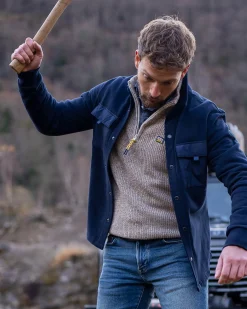 Knitted half zip jumper Drake - Sea Silt Sand