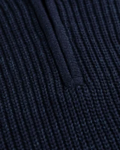 Knitted half zip jumper Drake - Ink Navy