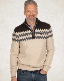 Knitted half zip pullover - Milky Ecru