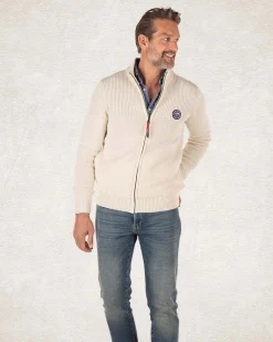 Knitted solid coloured cardigan - Milky Ecru