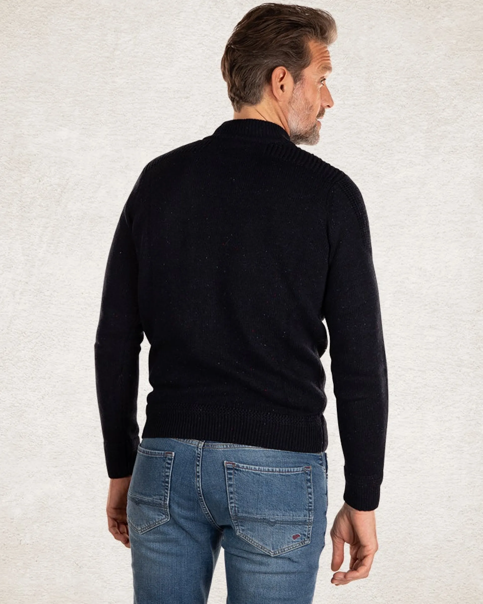 Knitted solid coloured turtleneck - Pitch navy